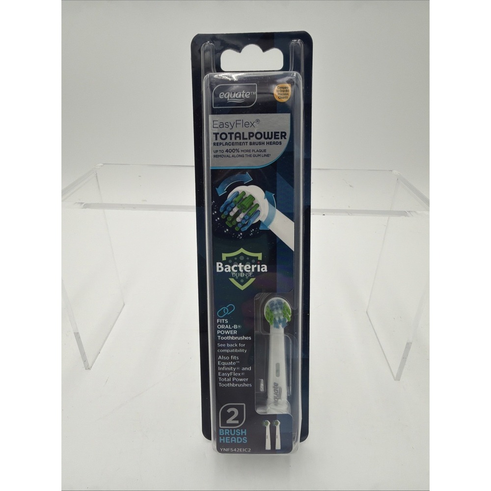 Equate Brand Easy Flex Oral B Power Toothbrush Replacement Head 2pk